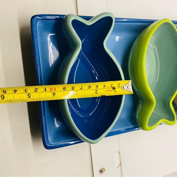 NWOT Summer Living Serving Tray with Three Fish. Blue, Orange, Green. Ceramic. - Picture 5 of 8